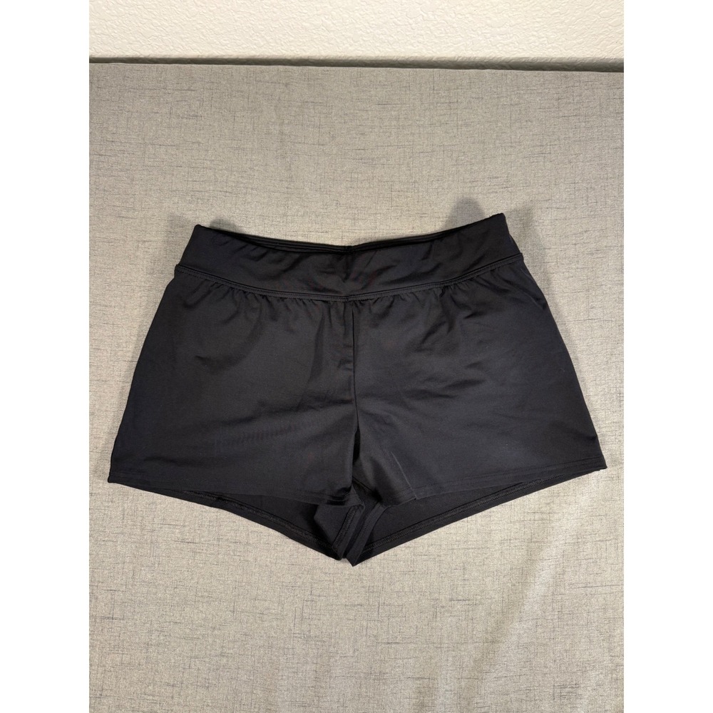 Lands End Womens Black Swim Shorts Board Shorts with Liner Size 6